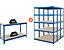 Mega Deal | 3x Kellerregal und 1x Werkbank | HxBxT 178 x 120 x 45 cm | Blau | Traglast pro Fachboden: 265 kg | Certeo