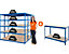 Mega Deal | 3x Lagerregal und 1x Werkbank | HxBxT 178 x 180 x 60 cm | Blau | Traglast pro Fachboden: 200 kg | Certeo