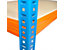 Mega Deal | 4x Garagenregal und 1x Werkbank | HxBxT 178 x 140 x 45 cm | Blau/Orange | Traglast pro Fachboden: 300 kg | Certeo