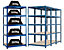 Certeo | 4x Étagère pour garage et 1x établi | HxLxP 178 x 90 x 60 cm | Bleu | Charge max. par tablette: 265 kg | Mega Deal