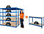 Mega Deal | 4x Garagenregal und 1x Werkbank | HxBxT 178 x 180 x 60 cm | Blau | Traglast pro Fachboden: 200 kg | Certeo