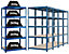 Mega Deal | 5x Werkstattregal und 1x Werkbank | HxBxT 178 x 90 x 60 cm | Blau | Traglast pro Fachboden: 265 kg | Certeo