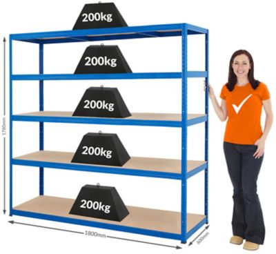 Mega Deal | 5x Schwerlastregal - Tiefe 60 cm und 1x Werkbank