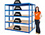Mega Deal | 2x Werkstattregal und 1x Werkbank | HxBxT 178 x 180 x 60 cm | Blau | Traglast pro Fachboden: 200 kg | Certeo