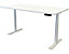 Bureau ergonomique assis-debout | LxP 120 x 80 cm | blanc avec contours marron | newpo