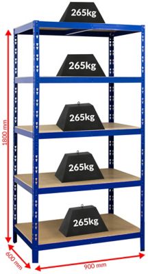 Mega Deal | 2x Werkstattregal + 1x Eckregal | Blau