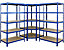 Certeo | 2x Étagère pour cavee + 1x étagère d'angle | HxLxP 180 x 90 x 45 cm | Bleu | Mega Deal