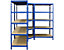Certeo | 2x Étagère pour garagee + 1x étagère d'angle | HxLxP 180 x 90 x 45 cm | Bleu | Mega Deal