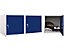 Lot de 3x casiers métalliques individuels | HxLxP 35 x 35 x 35 cm | Bleu | Mega Deal | Newpo