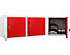Lot de 3x casiers métalliques individuels | HxLxP 35 x 35 x 35 cm | Rouge | Mega Deal | Newpo