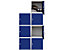 Lot de 7x casiers métalliques individuels | HxLxP 35 x 35 x 35 cm | Bleu | Mega Deal | Newpo