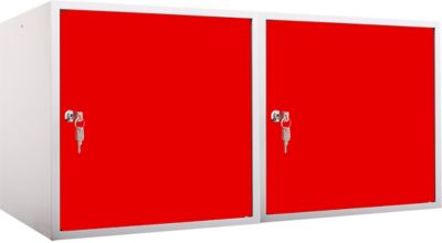 Lot de 2x casiers métalliques individuels | HxLxP 45 x 45 x 45 cm | Jaune | Mega Deal | Newpo