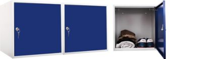 Lot de 3x casiers métalliques individuels | HxLxP 45 x 45 x 45 cm | Jaune| Mega Deal | Newpo