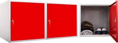 Lot de 3x casiers métalliques individuels | HxLxP 45 x 45 x 45 cm | Jaune| Mega Deal | Newpo
