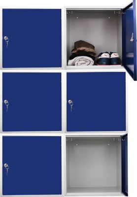 Lot de 6x casiers métalliques individuels | HxLxP 45 x 45 x 45 cm | Rouge | Mega Deal | Newpo