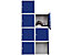 Lot de 7x casiers métalliques individuels | HxLxP 45 x 45 x 45 cm | Bleu | Mega Deal | Newpo