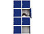 Lot de 8x casiers métalliques individuels | HxLxP 45 x 45 x 45 cm | Bleu | Mega Deal | Newpo