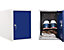  2x vestiaires multicases métalliques | HxLxP 35 x 25 x 45 cm | Bleu | Mega Deal | Newpo