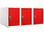 3x vestiaires multicases métalliques | HxLxP 35 x 25 x 45 cm | Rouge | Mega Deal | Newpo