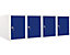 4x vestiaires multicases métalliques | HxLxP 35 x 25 x 45 cm | Blau | Mega Deal | Newpo