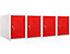  4x vestiaires multicases métalliques | HxLxP 35 x 25 x 45 cm | Rouge | Mega Deal | Newpo