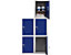 5x vestiaires multicases métalliques | HxLxP 35 x 25 x 45 cm | Rouge | Mega Deal | Newpo