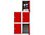 5x vestiaires multicases métalliques | HxLxP 35 x 25 x 45 cm | Rouge | Mega Deal | Newpo