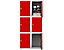  6x vestiaires multicases métalliques | HxLxP 35 x 25 x 45 cm | Rouge | Mega Deal | Newpo