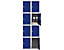 8x vestiaires multicases métalliques | HxLxP 35 x 25 x 45 cm | Bleu | Mega Deal | Newpo