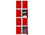  8x vestiaires multicases métalliques | HxLxP 35 x 25 x 45 cm | Rouge | Mega Deal | Newpo