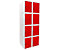  8x vestiaires multicases métalliques | HxLxP 35 x 25 x 45 cm | Rouge | Mega Deal | Newpo
