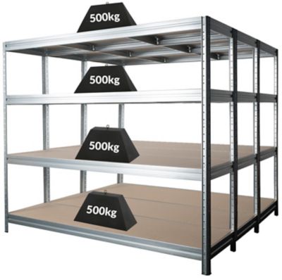 Mega Deal | 3x Kellerregale | HxBxT 1770 x 900 x 450 mm | 450 kg pro Fachboden | Silber | Certeo