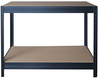Mega Deal | 4x Garagenregale HxBxT 1770 x 1600 x 600 mm | 1x Werkbank HxBxT 870 x 1200 x 600 mm | silbergrau | Certeo