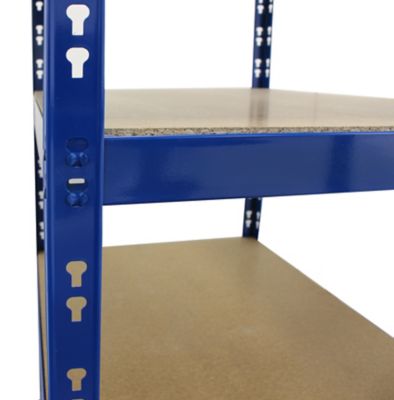 Mega Deal | 1x Lagerregal + 1x Eckregal | HxBxT 1800 x 900 x 450 mm | Blau | Traglast pro Fachboden: 265 kg | Certeo