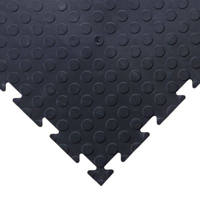 PVC Garagenboden | HxBxT 12 x 470 x 470 mm | Genoppt | Schwarz | VE 5 | Certeo
