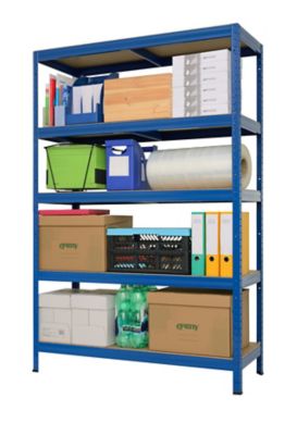 Stabiles Lagerregal | Tragkraft 250 kg pro Fachboden | HxBxT 1800 mm x 1200 mm x 450 mm | Galvanisch verzinkt
