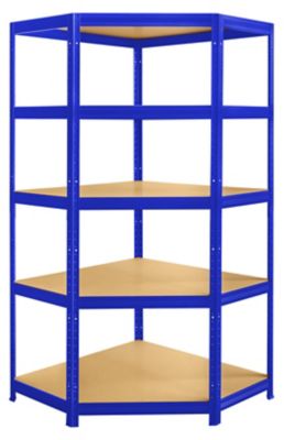 Certeo Werkstattregal | Eckelement | HxBxT 1800 x 900 x 450 mm | Blau