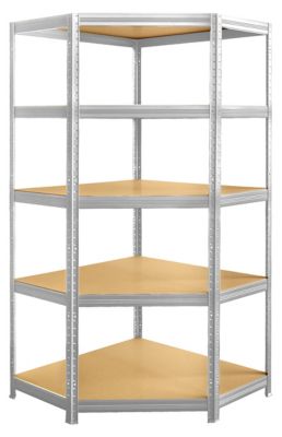 Étagère d'angle | Étagère pour garage | HxLxP 1800 x 900 x 450 mm | Bleu | Certeo