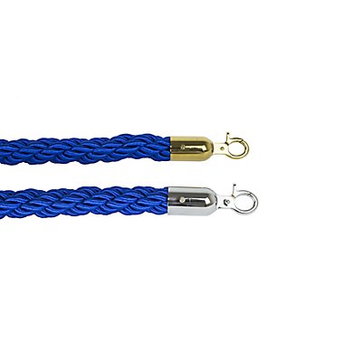 Cordon avec 2 crochets | acier inoxydable-cordelette | Brillant | Bleu | 30x150 | Gamma  | 1 pièce | medial
