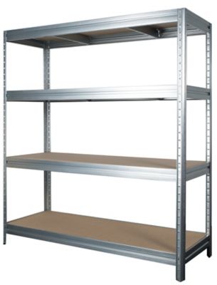 Profi Lagerregal | Extra breit | Tragkraft bis zu 600 kg pro Fachboden | HxBxT 1770 x 900 x 450 mm | Silber