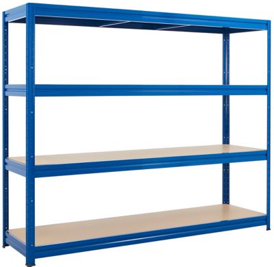 Profi Lagerregal | Extra breit | Tragkraft bis zu 600 kg pro Fachboden | HxBxT 1770 x 900 x 450 mm | Silber