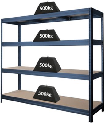 Profi Lagerregal | Extra breit | Tragkraft bis zu 600 kg pro Fachboden | HxBxT 1770 x 900 x 450 mm | Silber
