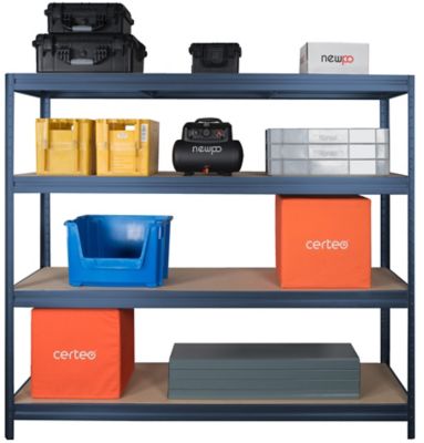Profi Lagerregal | Extra breit | Tragkraft bis zu 600 kg pro Fachboden | HxBxT 1770 x 900 x 450 mm | Silber
