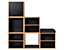 Cube de rangement magnétique | Quube à casiers | Lot de 6 | Sans coussin | Noir | Easy Deal | Novigami