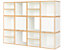 Cube de rangement magnétique | Quube à casiers | Meubles de séparation | Lot de 12 | Blanc | Easy Deal | Novigami