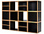 Cube de rangement magnétique | Quube à casiers | Meubles de séparation | Lot de 12 | Noir | Easy Deal | Novigami
