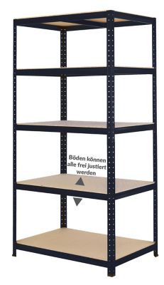 Mega Deal | 3x Lagerregal | HxBxT 178 x 90 x 60 cm | Tragkraft bis zu 265 kg pro Fachboden | Schwarz | Certeo