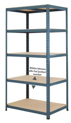 Mega Deal | 5x Kellerregal | HxBxT 178 x 90 x 60 cm | 265 kg pro Fachboden | Hellgrau | Certeo