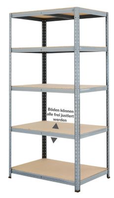 3x Étagère métallique pour cave | HxLxP 178 x 90 x 60 cm | Charge max. de 265 kg par étagère | Gris clair | Certeo | Mega Deal