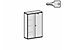 Garderobenschrank mit ausziehbarem Garderobenhalter | mit Mittelseite und 3 Dekor-Einlegeböden | abschließbar | 1000x425x1536 | Weiß/Weiß | Geramöbel